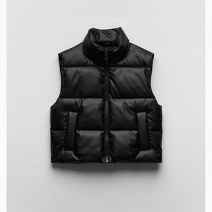 Women’s black puffer vest